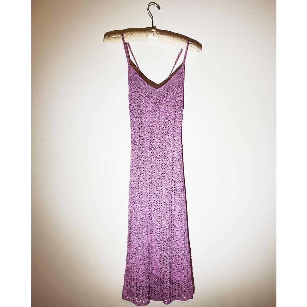 (S) Vintage 90s/Y2K Hand Crochet Midi Dress